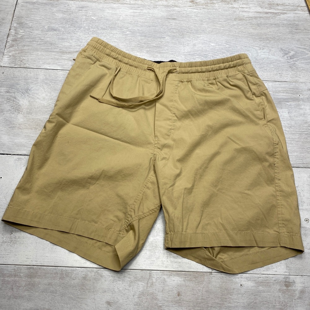 Lululemon Bowline Short 7 Mens L Tan Khaki Drawstring Stretch Chino Shorts